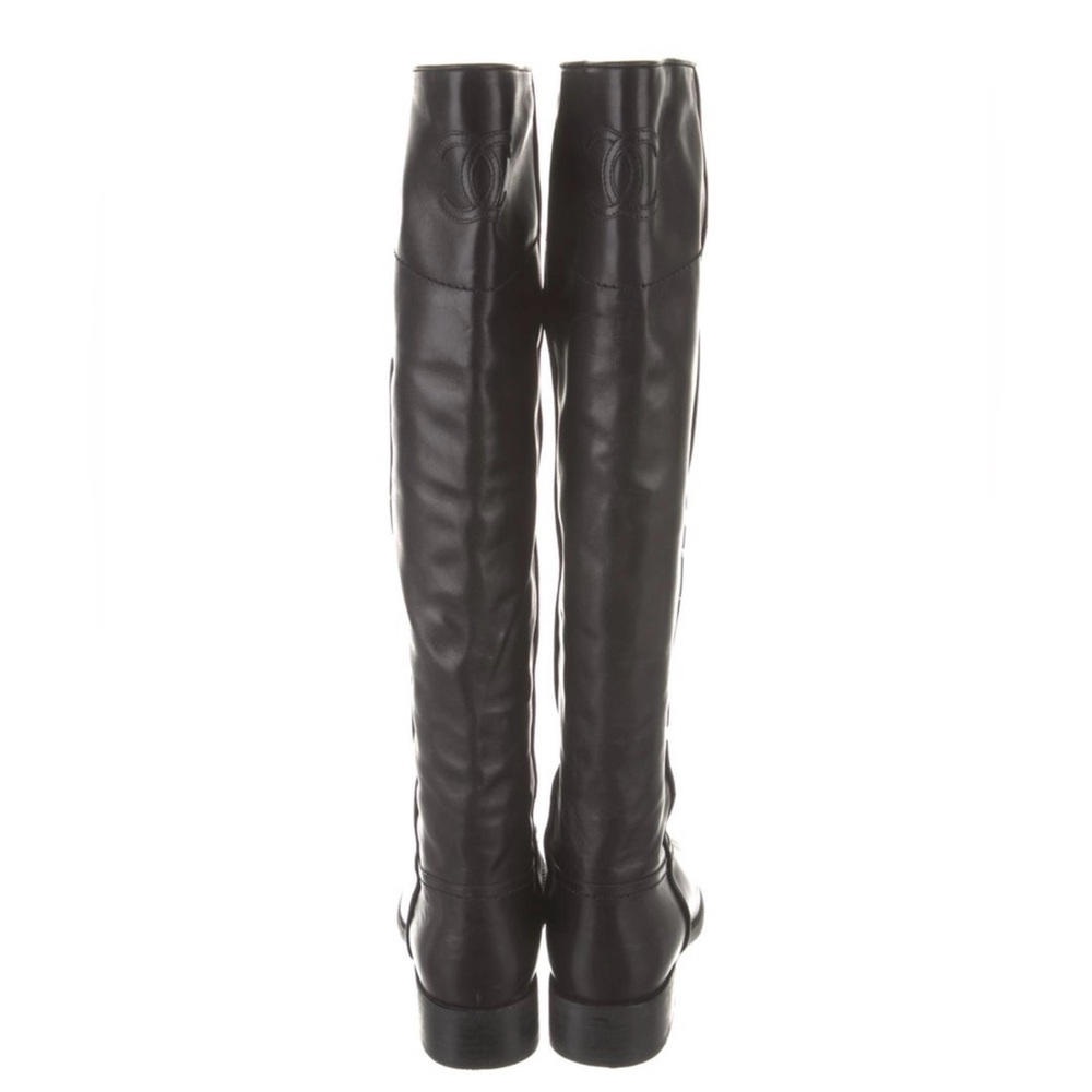 Chanel leather knee-high riding boots size IT 39 US 8 - Picture 4 of 6